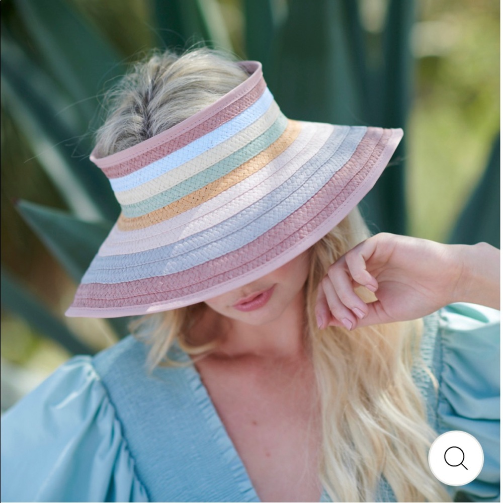 NEW San Diego Hat Co Pastel Rainbow Visor
